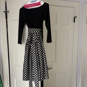 Eliza J size zero black and silver polka dot dress.  Gorgeous dress.